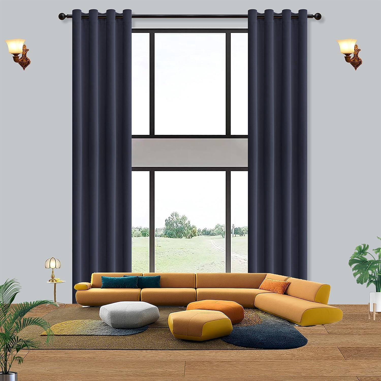 Extra Long Blackout Curtains For High Ceilings – 12ft Length, Beige, 52x144 Inch, Grommet Top, Room Darkening