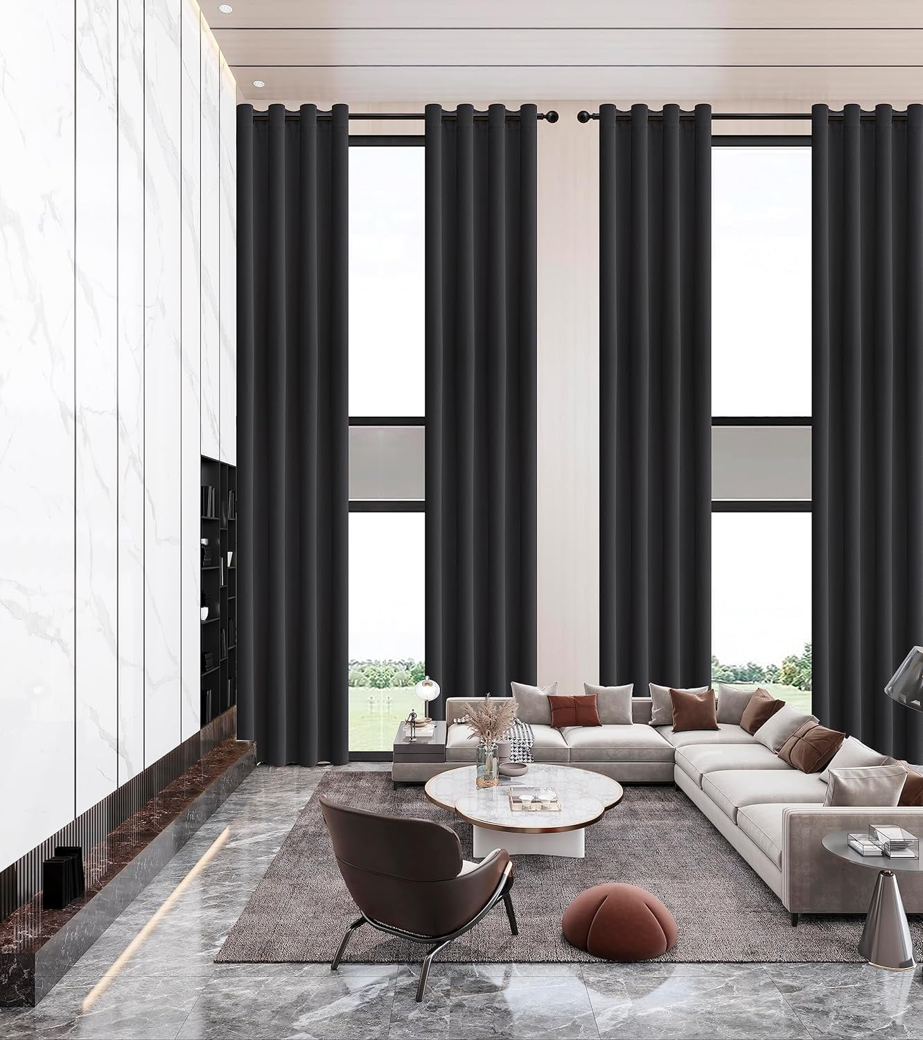 Extra Long Curtains High Ceiling Drapes 168 inch Length 14Ft for Living