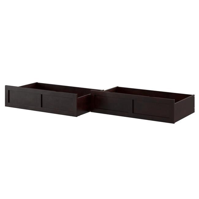 Espresso Solid Hardwood Underbed Storage Drawers Set