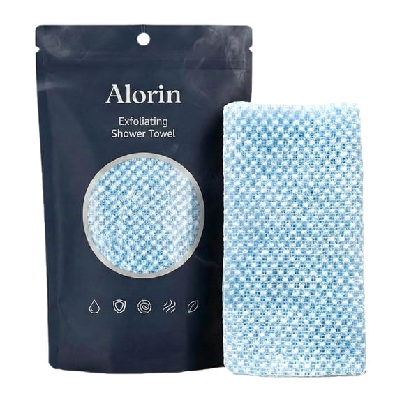 Extra-Long Exfoliating Back Scrubber Towel – 40" Bath Towel for Full Body Cleansing, Lightweight & Quick-Drying Washcloth, Easy-to-Use Body Scrub for Home & Travel