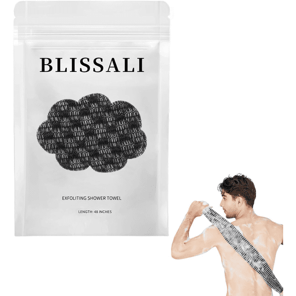 Extra Long Exfoliating Shower Towel, Back Scrubber for Body, Dual Texture Washcloth for Deep Cleansing
