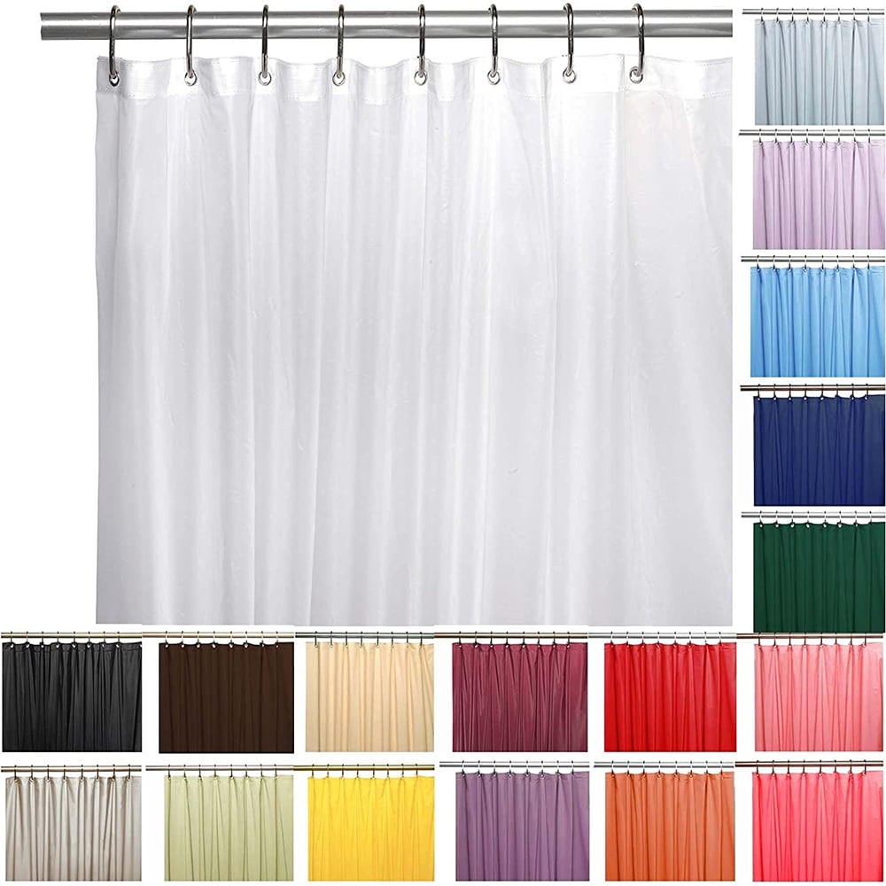 Extra Long Fabric Shower Curtain Liners, Water Resistant Bathroom