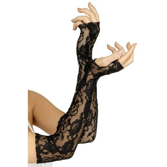Gloves Adult Black Fever One Size Female Fancy Dress Party Book Week Halloween