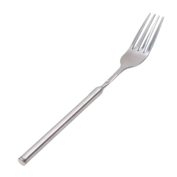 Extra Long Fork Prank, Telescopic Stainless Steel Fork Extends from 8.7 to 25.4cm, Fun Novelty Item for Meals & Gags
