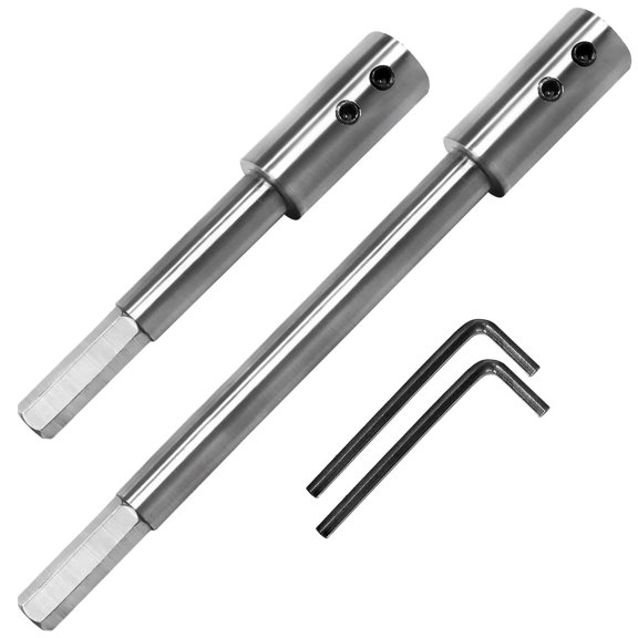 Extra Long Forstner Drill Bit Extension Set – 4.5" & 7" Anti-Slip Bit Extender for Extended Drilling Depth, Compatible with 3/8" Round or Hex Shank Forstner Bits(RL 2 PCS)