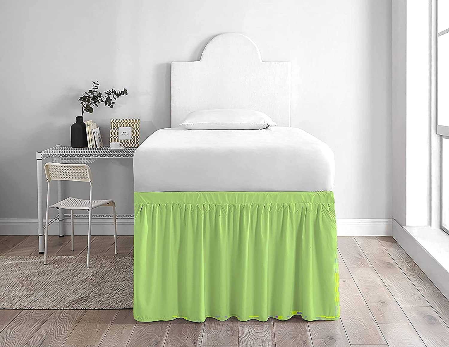 Extra Long Full XL Ruffled Bed Skirt – 56-Inch Drop, Soft 100% ...