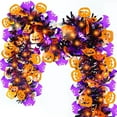 thumbnail image 1 of Extra Long Garland, 80 Inch Shiny Metal Tinsel Decoration With Pumpkin Spider And Bat Ornaments, Perfect For Home Tree Indoor Outdoor Party Decor, 1 of 4