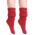 thumbnail image 1 of Extra Long Heavy Slouch Socks 2 Pair Size 9-11 - Red, 1 of 7