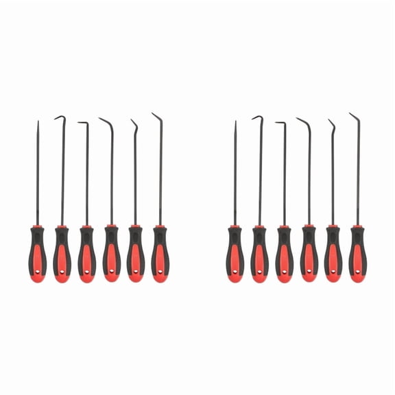 Extra Long  Hook and Pick Set, 12-Piece Set, Chrome  Steel Shaft, for Remove Hoses and Gaskets