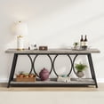 thumbnail image 1 of Extra Long Industrial Console Table 70.9 Inch - 2 Tier Storage Narrow Entryway Table, Grey Sofa Table Behind Couch for Living Room Hallway Foyer, 1 of 7