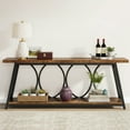 thumbnail image 1 of Extra Long Industrial Console Table 70.9 Inch - 2 Tier Storage Narrow Entryway Table, Rustic Brown Sofa Table Behind Couch for Living Room Hallway Foyer, 1 of 7