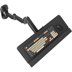 Extra Long Keyboard Wall Mount, 26 Inch Wall Mount Keyboard and Mouse Tray | Long Arm, Full Motion, Gas Spring Arm, Holds up to 19.8 lbs, Black