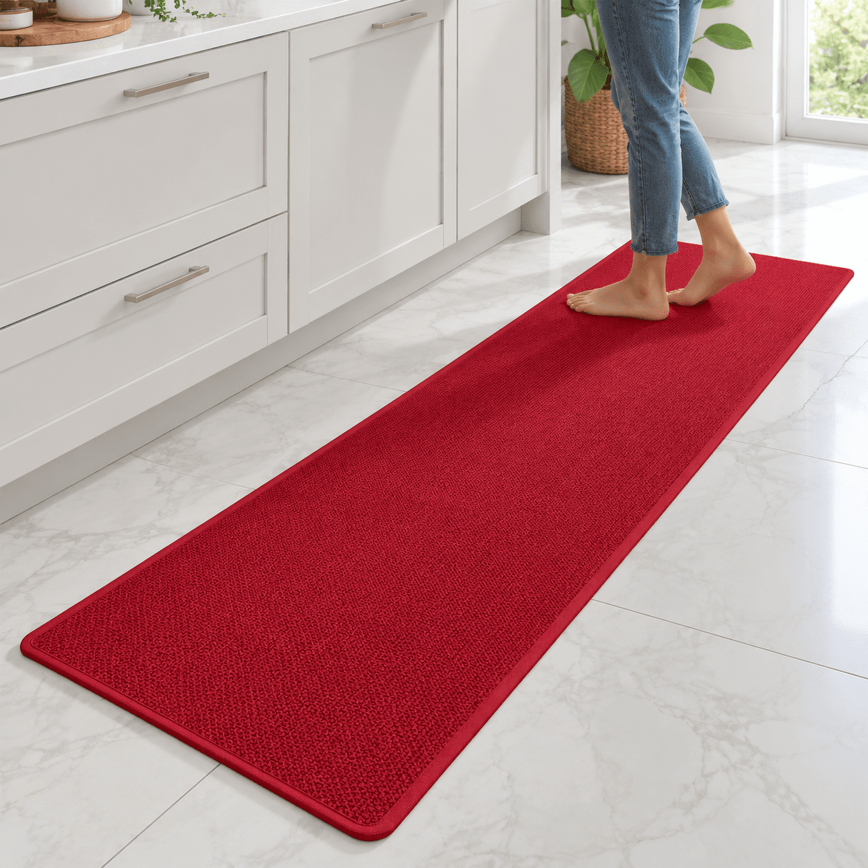 Long Red Rugs Extra Long Kitchen Runner Rugs Mat Non Slip Red 17
