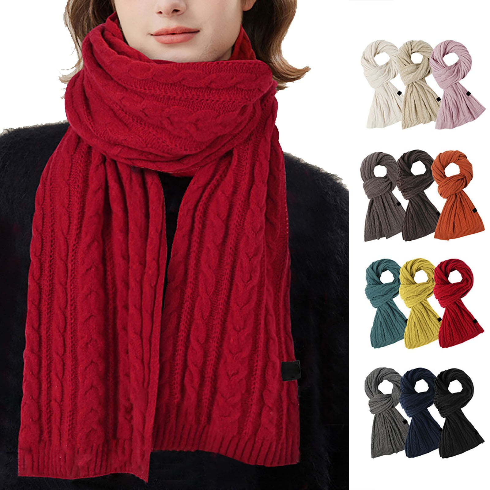 Extra Long Knit Scarf for Men and Women Soft Warm Winter Fashion ...