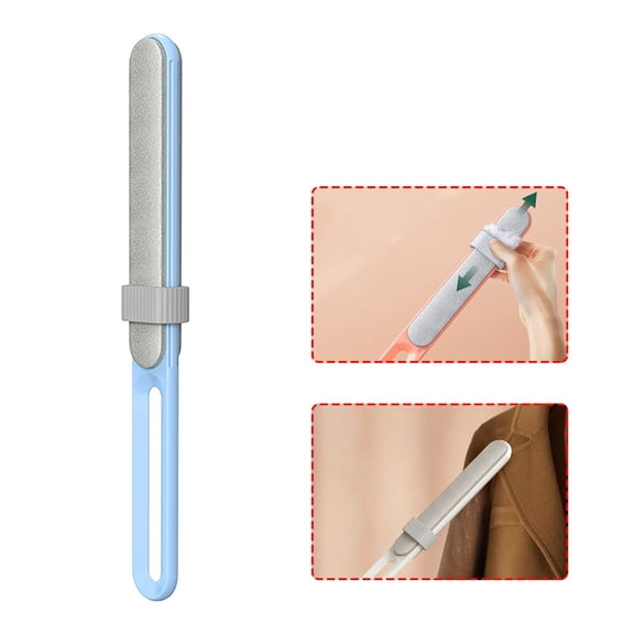 Extra-Long Lint Roller, Clothes Hair Remover Brush, Sticky Fuzz Collector for Laundry, Pet Hair Removal Tool, Handheld Fabric Shaver, Portable Garment Cleaner for Travel(Sky Blue)