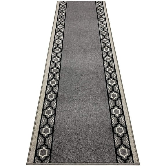 Extra-Long Low Pile Runner Rug Skid Resistant Backing Rug Runner Trellis Border Design Cut to Size Roll Runner Rugs - 12 Feet x 26 Inch