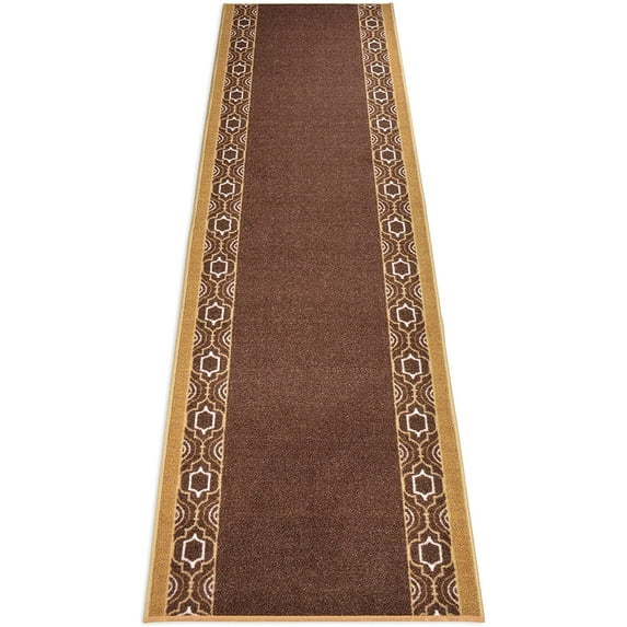 Extra-Long Low Pile Runner Rug Skid Resistant Backing Rug Runner Trellis Border Design Cut to Size Roll Runner Rugs - 14 Feet x 36 Inch