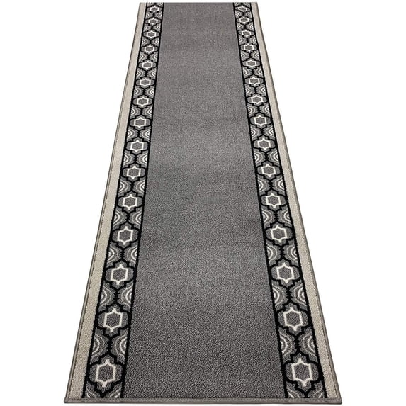 Extra-Long Low Pile Runner Rug Skid Resistant Backing Rug Runner Trellis Border Design Cut to Size Roll Runner Rugs - 19 Feet x 26 Inch
