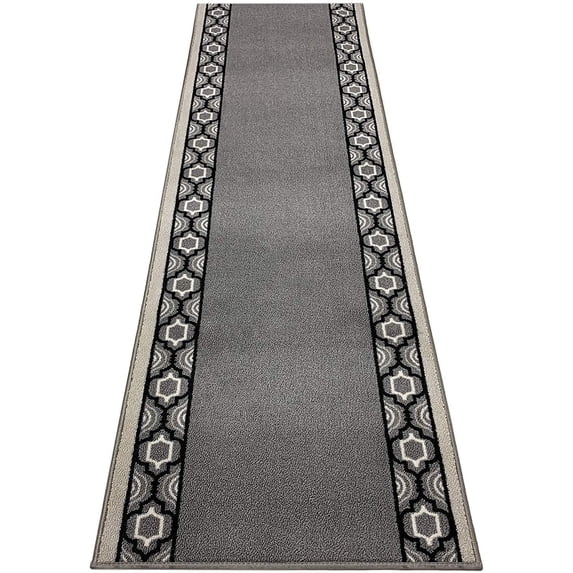 Extra-Long Low Pile Runner Rug Skid Resistant Backing Rug Runner Trellis Border Design Cut to Size Roll Runner Rugs - 7 Feet x 32 Inch
