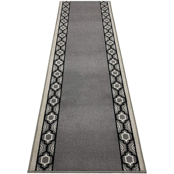 Extra-Long Low Pile Runner Rug Skid Resistant Backing Rug Runner Trellis Border Design Cut to Size Roll Runner Rugs - 9 Feet x 32 Inch