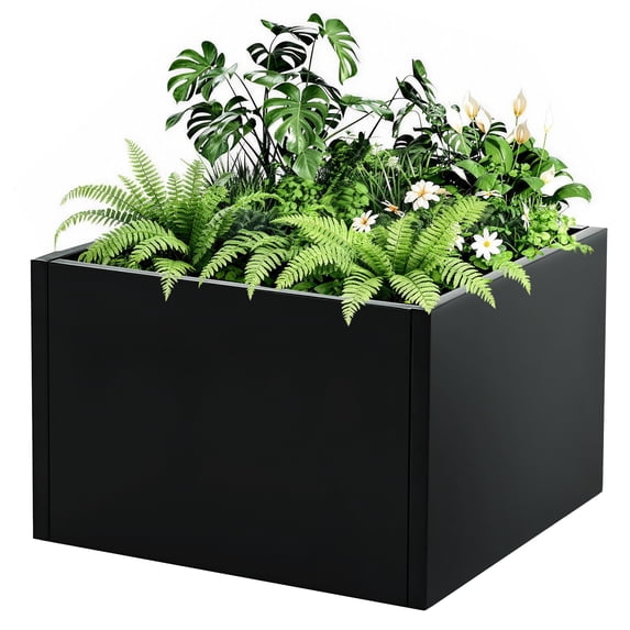 Extra Long Metal Planter Box with Drainage Holes,Home Outdoor Raised Garden Bed, Heavy Duty Steel Rectangular Planter