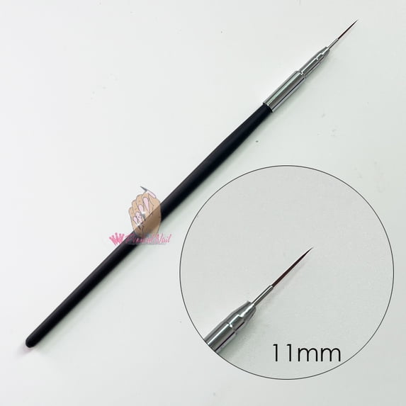 Extra Long Nail Art Liner Brush Ultra-thin Line Drawing Striper Detailer Pen Design Manicure Tool 30mm Black 11mm