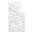 thumbnail image 1 of Extra Long Nap Mat with Removable Pillow for Kids Toddler Boys Girls Daycare Preschool Kindergarten Sleeping Bag, Rainbows and Clouds Printed on White,100% Soft Microfiber, 1 of 5
