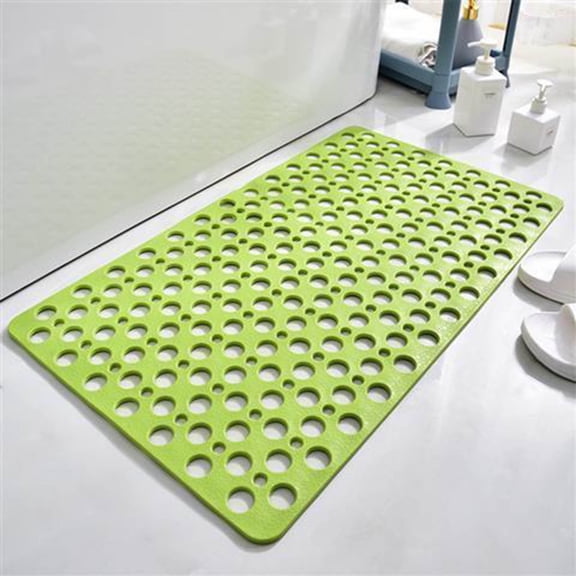 Extra Long Non Slip Bath Mat, TPE Bathtub Mat with Drain Holes and Suction Cups, Anti Fall Shower Floor Mat, Leak Proof Bathroom Safety Mat, Hanging Design for Quick Dry