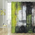 thumbnail image 1 of Extra Long Ombre Shower Curtain 72 x 84, Abstract Geometric Fabric Shower Curtain, XL Paint Brush Graffiti Design Shower Curtains for Modern Bathroom Decor, Black and Yellow, 1 of 6