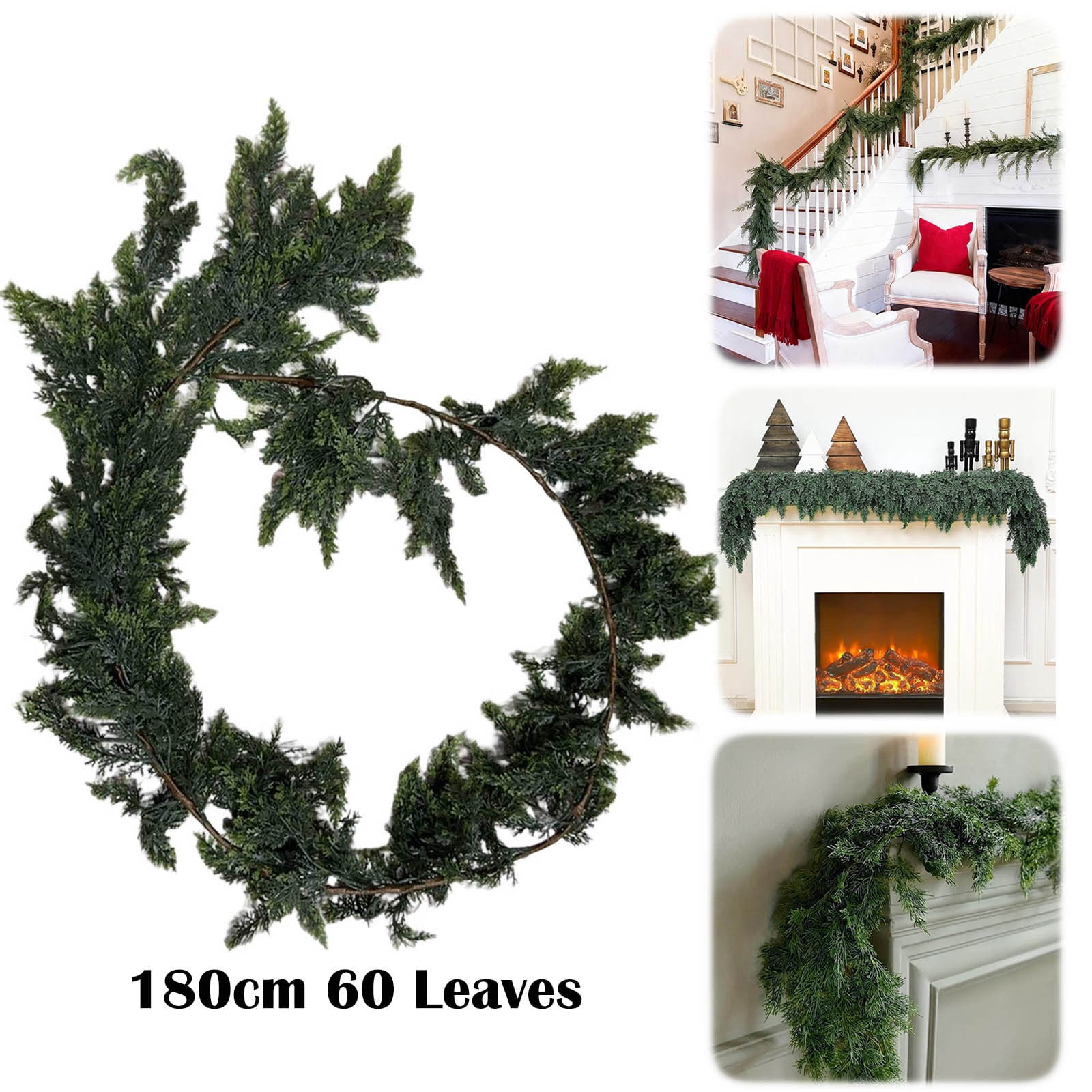 Extra Long Realistic Cedar Christmas Garland for Staircase Decorations ...