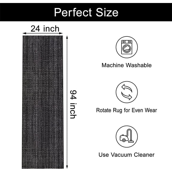 Extra Long Runner Rug - 2' x 8' Cotton Rugs for Bathroom, Kitchen, Hallway, and Outdoor Use