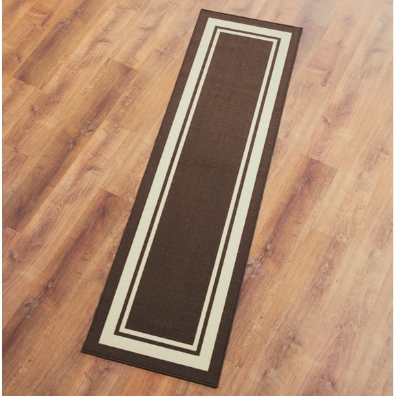 Extra Long Runner Rug – Nonskid Rug – Kitchen, Hallway, Entryway Rug - 26" x 140" - Brown
