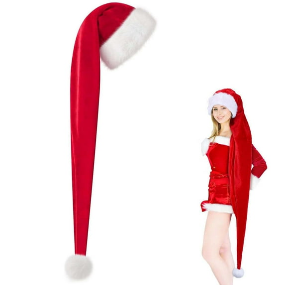 Extra Long Santa Hat With Floppy Earflaps Festive For Adults And Kids Soft Xmas Party Wear
