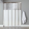 thumbnail image 1 of Extra Long See-Through Top Clear/White 10 Gauge Vinyl Bath Shower Curtain 84" H x 72" W, 1 of 4