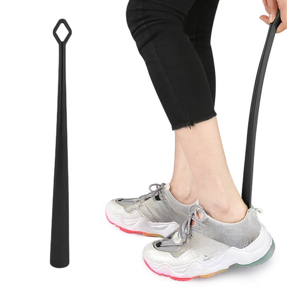 Extra Long Shoe Horn 18 Inch, No Bend Shoe Helper for Elderly Seniors Pregnant Women, Plastic Long Handle Shoehorn for Sneakers Boots, Portable Shoe Horn with Hole