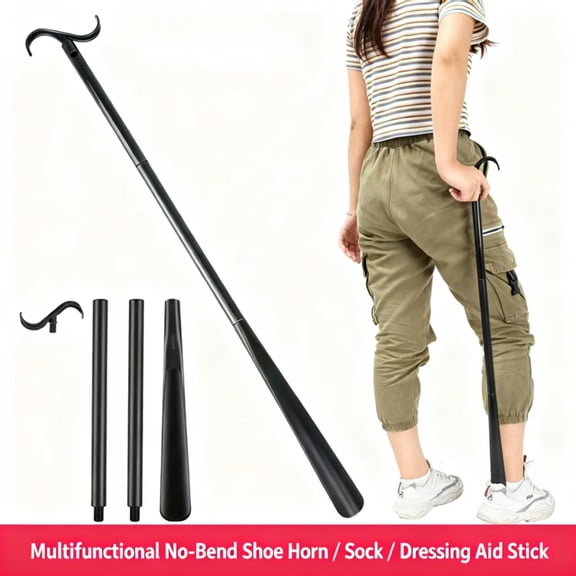 Extra Long Shoe Horn 35.5" - Reacher Tool, Sock Aid & Dressing Stick