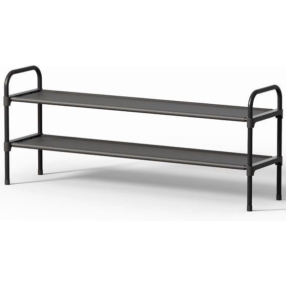 Extra-Long Shoe Rack for Closet, Shoe Organizer for Front Door Entrance, Stackable Shoe Shelf, Detachable Closet Organizers and Storage, 39.0" Wide - 3 Tier, Black