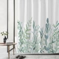 thumbnail image 1 of Extra Long Shower Curtain 72 x 84, Green Plant Leaves Tall Shower Curtain, Spring Watercolor Eucalyptus Leaf Botanical Waterproof Fabric Shower Curtain for Bathroom Decor, 1 of 6