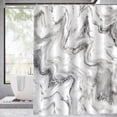 thumbnail image 1 of Extra Long Shower Curtain 72 x 84, Grey Marble 84 inch Tall Shower Curtain Set with Hooks, Modern Abstract XL Shower Curtain for Bathroom Decor, Luxury Washable Fabric Shower Curtain, 1 of 6