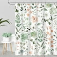 Extra Long Shower Curtain 72 x 84 Inch, Tall Sage Green Floral Shower