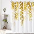 thumbnail image 1 of Extra Long Shower Curtain 72 x 84, Tall Yellow Eucalyptus Fabric Shower Curtain, Watercolor Leaves on The Top Floral Botanical Decorative Bathroom Shower Curtain Set with Hooks, 1 of 6