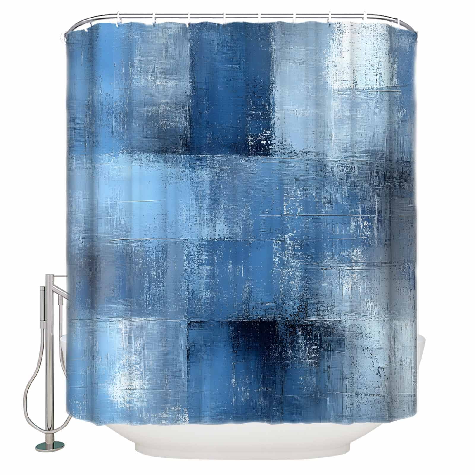 Gibelle Extra Long Waffle Weave Shower Curtain Set - 72x86 Inches, Hotel Style With Snap-On Liner