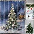 thumbnail image 1 of Extra Long Shower Curtain 72x84 Inch, Christmas Trees Shower Curtain Waterproof Bathroom Decor, Winter Farmhouse Pine Fruits Forest Cabins Fabric Bath Curtain Set Accessories with Hooks, 1 of 8