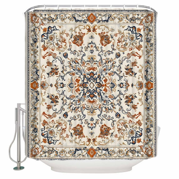 Extra Long Shower Curtain 72x84 Inch, Ethnic Southwestern Shower Curtain Waterproof Bathroom Decor Tribal Antique Boho-Chic Heritage Fabric Bath Curtain Set Accessories with Hooks