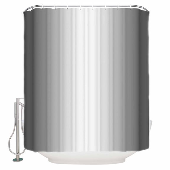 Extra Long Shower Curtain 72x84 Inch, Grey Ombre Shower Curtain Waterproof Bathroom Decor Gray White Gradient Modern Abstract Art Fabric Bath Curtain Set Accessories with Hooks