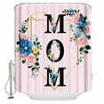 thumbnail image 1 of Extra Long Shower Curtain 72x84 Inch, Love Mom Shower Curtain Waterproof Bathroom Decor Blue Pink Spring Floral Botanical Fabric Bath Curtain Set Accessories with Hooks, 1 of 6