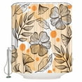 thumbnail image 1 of Extra Long Shower Curtain 72x84 Inch, Orange Floral Fall Shower Curtain Waterproof Bathroom Decor Thanksgiving Botanical Maple Leaf Fabric Bath Curtain Set Accessories with Hooks, 1 of 6