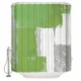 thumbnail image 1 of Extra Long Shower Curtain 72x84 Inch, Sage Green Grey Shower Curtain Waterproof Bathroom Decor Geometric Oil Painted Abstract Modern Fabric Bath Curtain Set Accessories with Hooks, 1 of 6
