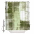 thumbnail image 1 of Extra Long Shower Curtain 72x84 Inch, Sage Green Shower Curtain Waterproof Bathroom Decor Abstract Ombre Smear Street Art Painting Fabric Bath Curtain Set Accessories with Hooks, 1 of 6