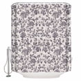 thumbnail image 1 of Extra Long Shower Curtain 72x84 Inch, Spring Flowers Shower Curtain Waterproof Bathroom Decor Farmhouse Purple Pastoral Floral Leaf Fabric Bath Curtain Set Accessories with Hooks, 1 of 6